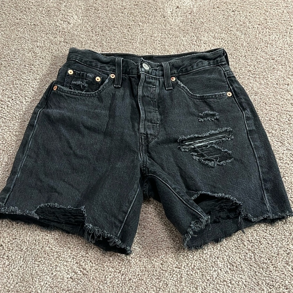 Levi’s 501 High Rise Mid-Thigh Jean Shorts